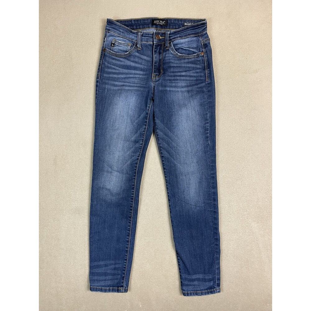 Judy Blue Jeans Womens 3/26 Blue Relaxed Fit Casual Stretch Denim Adult‎